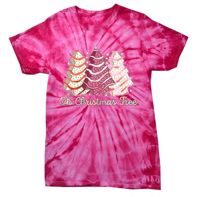 Cute Festive Oh Christmas Tree Snack Cakes Tie-Dye T-Shirt