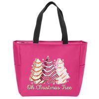 Cute Festive Oh Christmas Tree Snack Cakes Zip Tote Bag