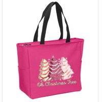 Cute Festive Oh Christmas Tree Snack Cakes Zip Tote Bag