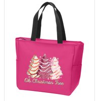 Cute Festive Oh Christmas Tree Snack Cakes Zip Tote Bag