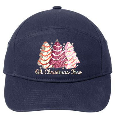 Cute Festive Oh Christmas Tree Snack Cakes 7-Panel Snapback Hat