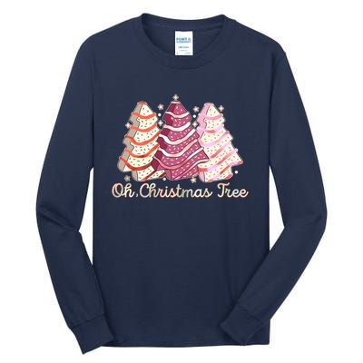 Cute Festive Oh Christmas Tree Snack Cakes Tall Long Sleeve T-Shirt