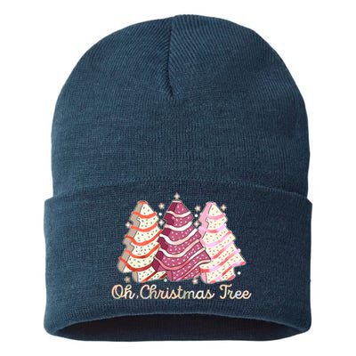 Cute Festive Oh Christmas Tree Snack Cakes Sustainable Knit Beanie