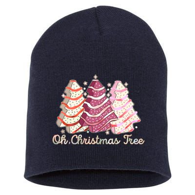 Cute Festive Oh Christmas Tree Snack Cakes Short Acrylic Beanie