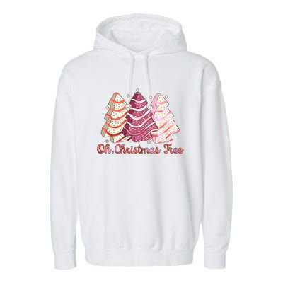 Cute Festive Oh Christmas Tree Snack Cakes Garment-Dyed Fleece Hoodie