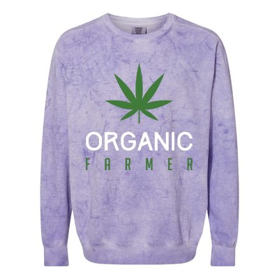 Cannabis Funny Organic Farmer Weed THC 420 Marijuana Gift Colorblast Crewneck Sweatshirt