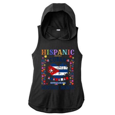 Cuban Flag Outfit Idea Latin Heritage Cuba Flag Ladies PosiCharge Tri-Blend Wicking Draft Hoodie Tank