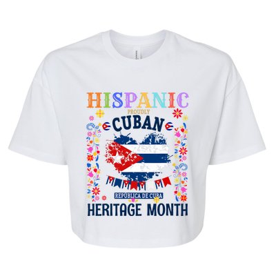 Cuban Flag Outfit Idea Latin Heritage Cuba Flag Bella+Canvas Jersey Crop Tee