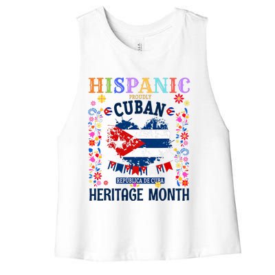 Cuban Flag Outfit Idea Latin Heritage Cuba Flag Women's Racerback Cropped Tank