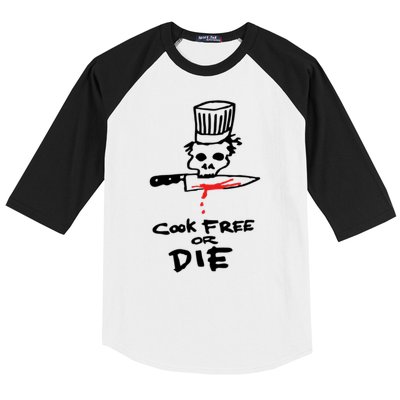 Cook Free Or Die Chef Gift Baseball Sleeve Shirt
