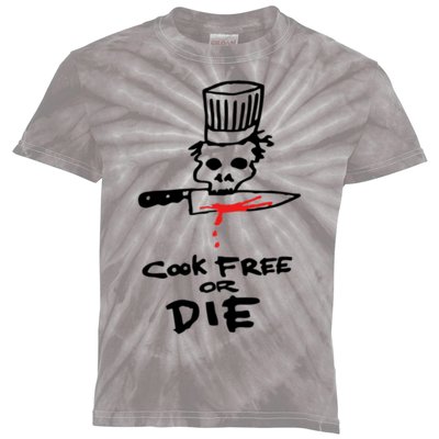 Cook Free Or Die Chef Gift Kids Tie-Dye T-Shirt