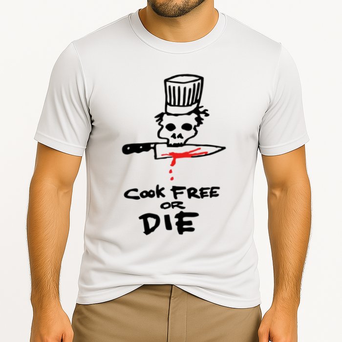 Cook Free Or Die Chef Gift Cooling Performance Crew T-Shirt