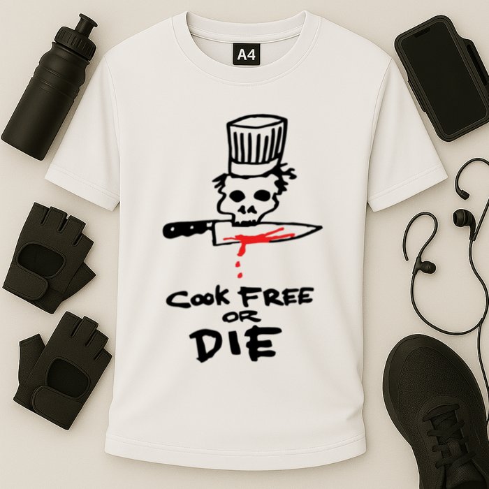 Cook Free Or Die Chef Gift Cooling Performance Crew T-Shirt