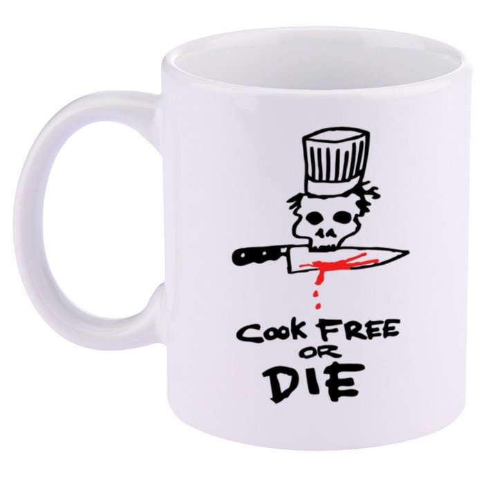 Cook Free Or Die Chef Gift 11oz C Handle Ceramic Mug