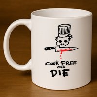 Cook Free Or Die Chef Gift 11oz C Handle Ceramic Mug