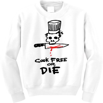 Cook Free Or Die Chef Gift Kids Sweatshirt