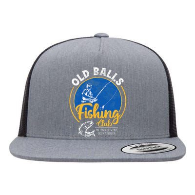 Cute Funny Old Man Fishing Birthday For Over The Hill Fisherman Flat Bill Trucker Hat