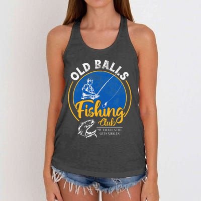 Cute Funny Old Man Fishing Birthday For Over The Hill Fisherman Women's Knotted Racerback Tank