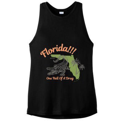 Crocodile Florida One Hell Of A Drug Ttpd Ladies PosiCharge Tri-Blend Wicking Tank