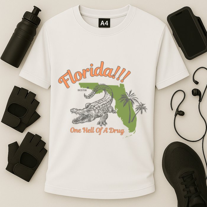 Crocodile Florida One Hell Of A Drug Ttpd Cooling Performance Crew T-Shirt