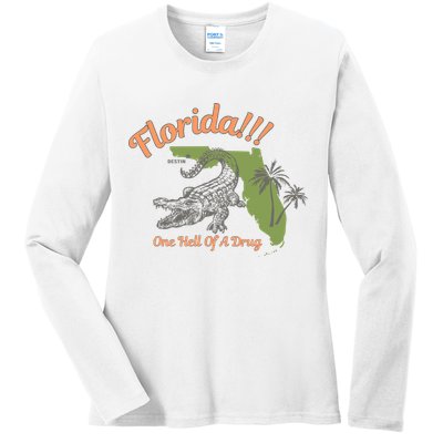 Crocodile Florida One Hell Of A Drug Ttpd Ladies Long Sleeve Shirt