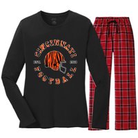 Cincinnati Football Ohio Women's Long Sleeve Flannel Pajama Set 