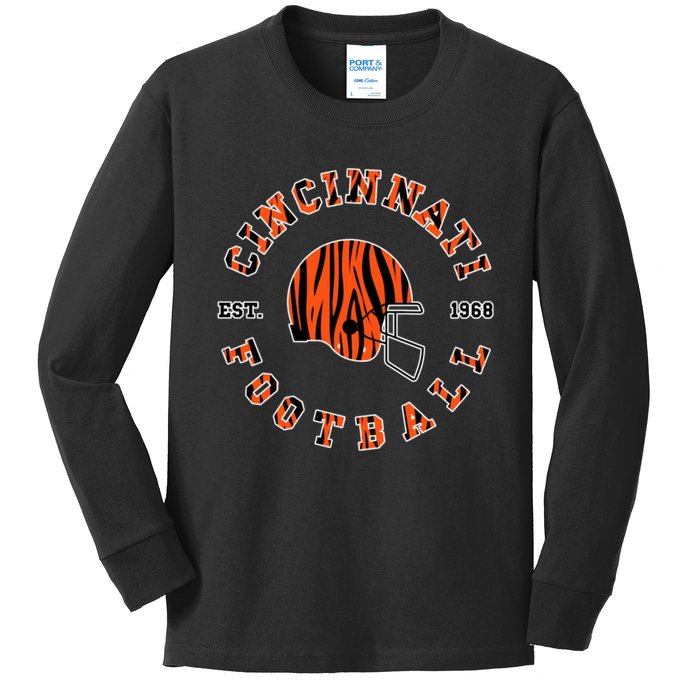 Cincinnati Football Ohio Kids Long Sleeve Shirt