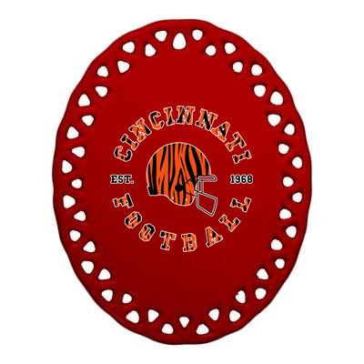 Cincinnati Football Ohio Ceramic Oval Ornament