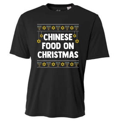 Chinese Food On Christmas Hanukkah Jewish Cooling Performance Crew T-Shirt