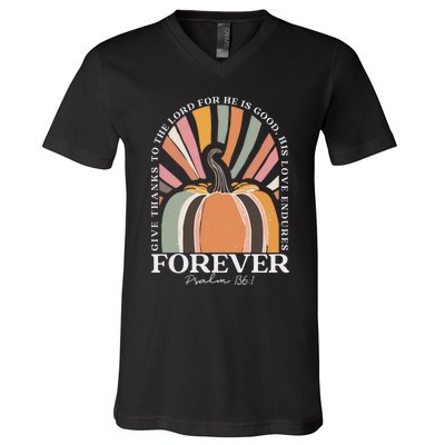 Christian Fall Pumpkin V-Neck T-Shirt