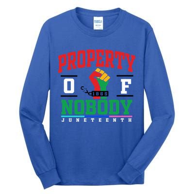 Classic Funny Property Of Nobody Freedom Melanin Junenth Gift Tall Long Sleeve T-Shirt