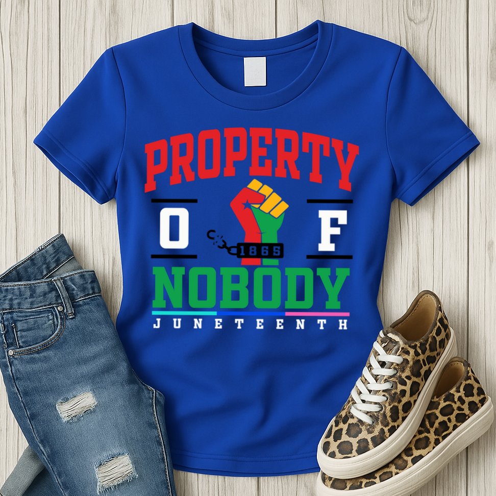 Classic Funny Property Of Nobody Freedom Melanin Junenth Gift Womens T-Shirt