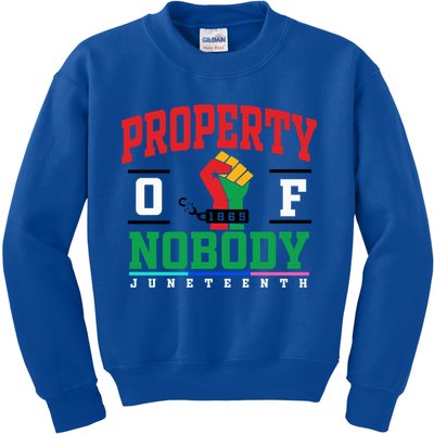 Classic Funny Property Of Nobody Freedom Melanin Junenth Gift Kids Sweatshirt