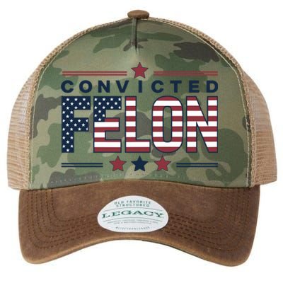 Convicted Felon Patriotic Graphic Legacy Tie Dye Trucker Hat