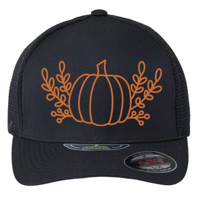 Cool Fancy Pumpkin Fall Flexfit Unipanel Trucker Cap