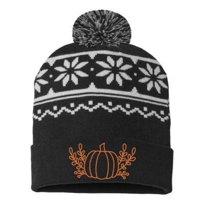 Cool Fancy Pumpkin Fall USA-Made Snowflake Beanie