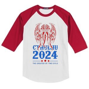 Cthulhu For President Kids Colorblock Raglan Jersey