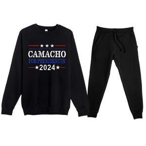 CAMACHO FOR PRESIDENTIN 2024 Presidential Election Humor Premium Crewneck Sweatsuit Set