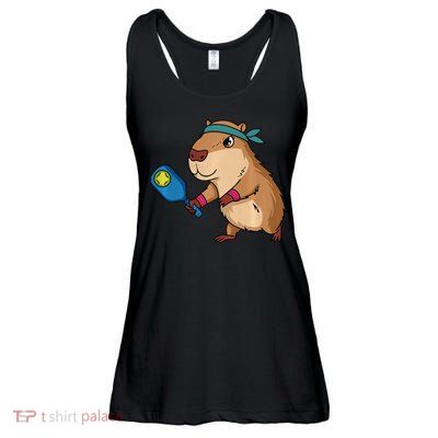 Capybara Funny Pickleball Capybara Pickle Ball Women Ladies Essential Flowy Tank