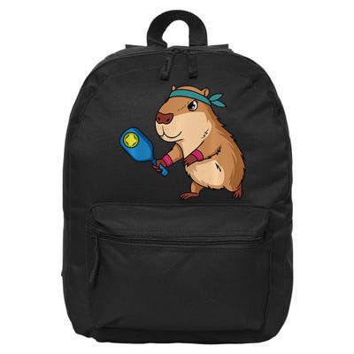 Capybara Funny Pickleball Capybara Pickle Ball Women 16 in Basic Backpack