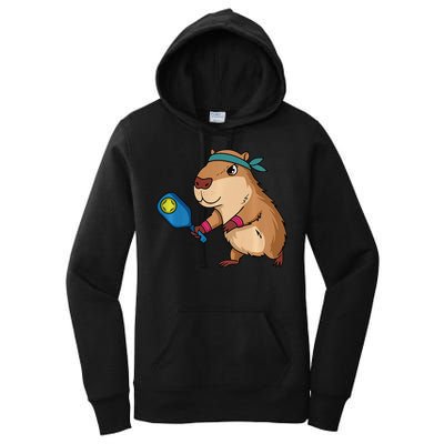 Capybara Funny Pickleball Capybara Pickle Ball Women Women's Pullover Hoodie