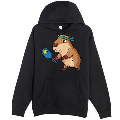 Capybara Funny Pickleball Capybara Pickle Ball Women Premium Pullover Hoodie