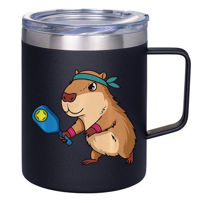 Capybara Funny Pickleball Capybara Pickle Ball Women 12oz Stainless Steel Coffee Mug