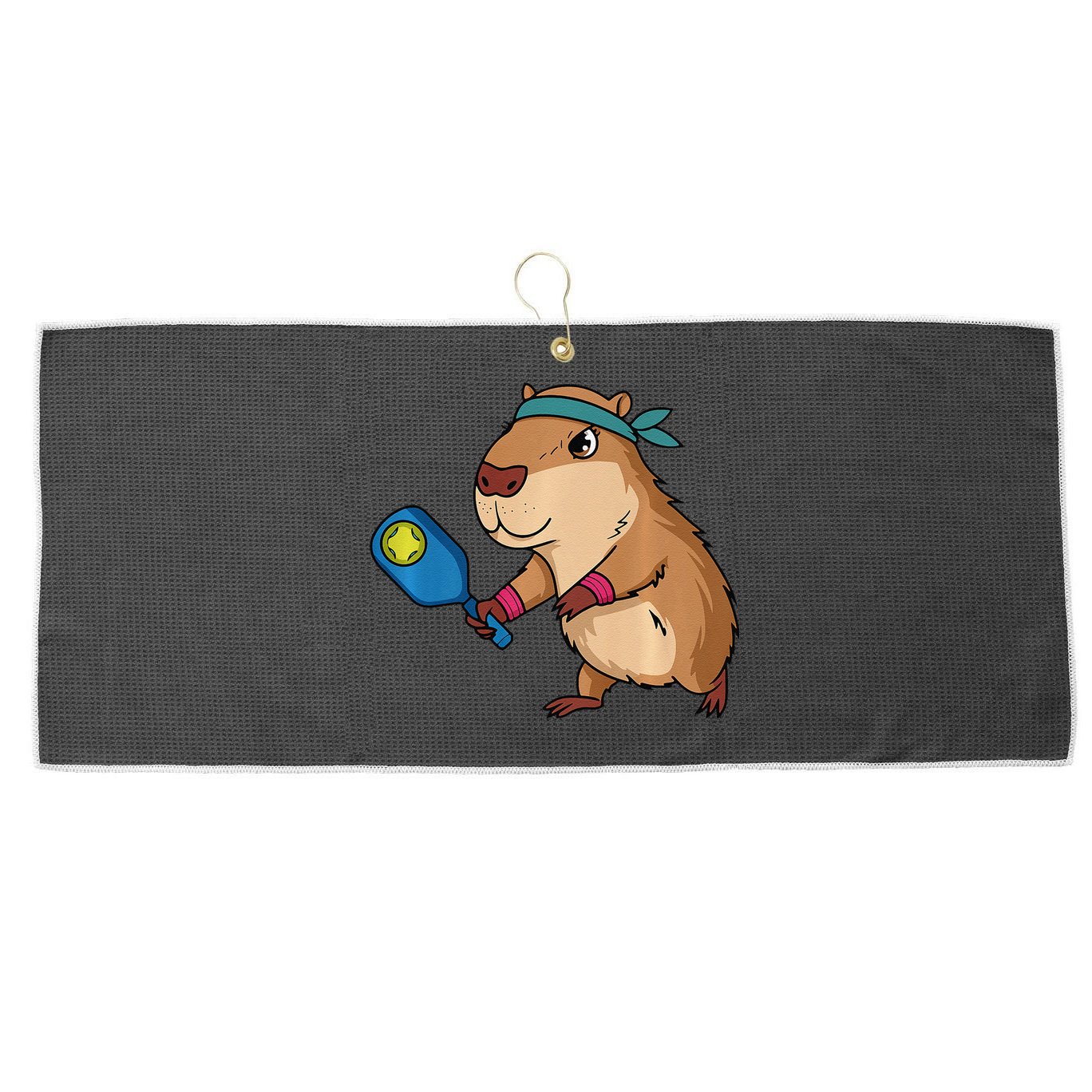 Capybara Funny Pickleball Capybara Pickle Ball Women Large Microfiber Waffle Golf Towel