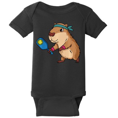 Capybara Funny Pickleball Capybara Pickle Ball Women Baby Bodysuit
