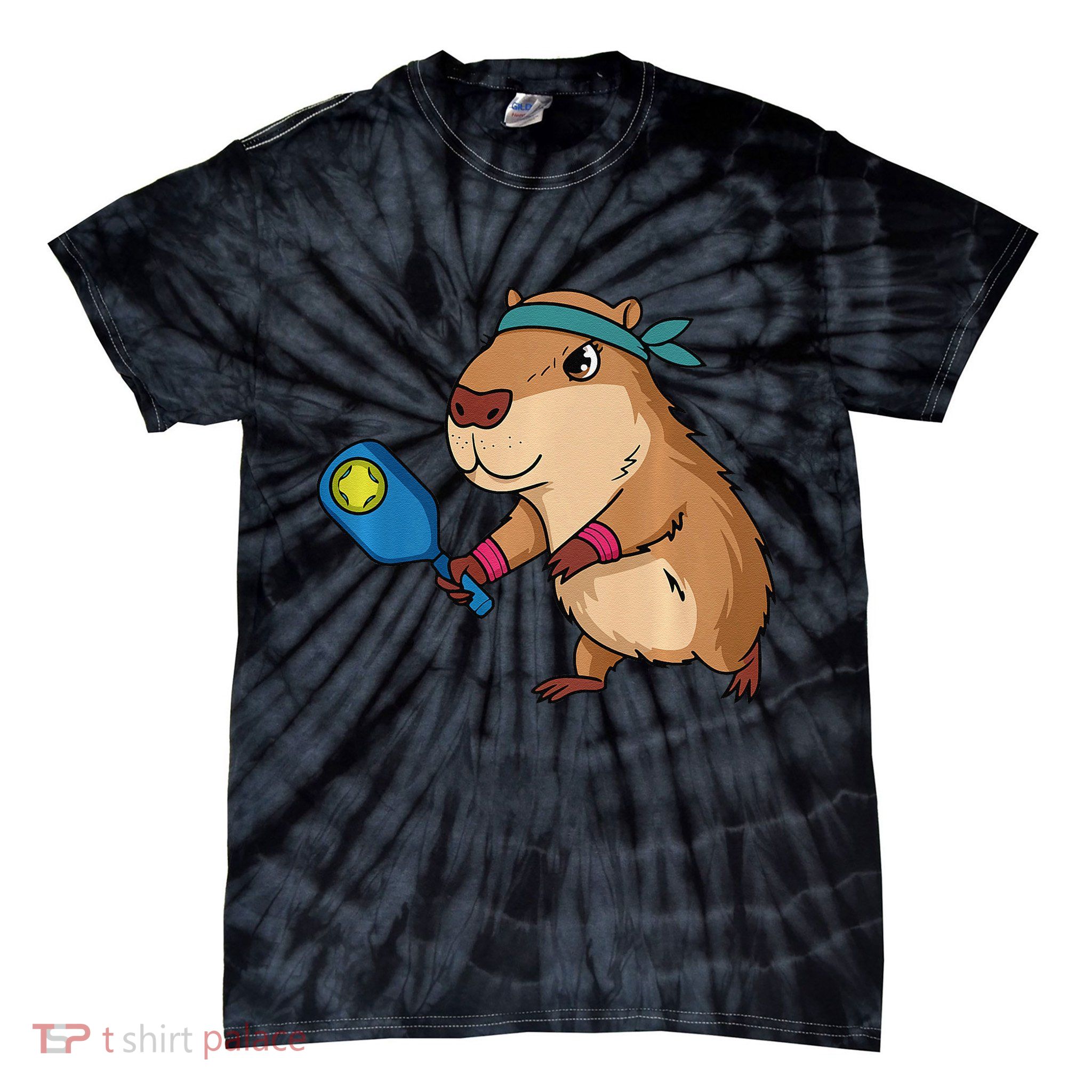 Capybara Funny Pickleball Capybara Pickle Ball Women Tie-Dye T-Shirt