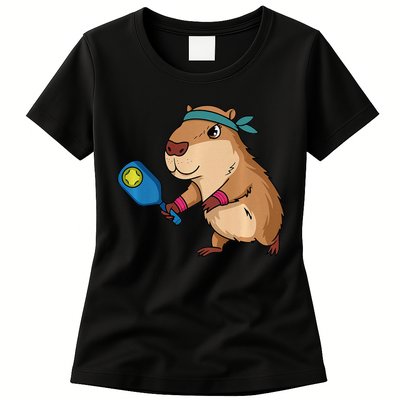 Capybara Funny Pickleball Capybara Pickle Ball Women Womens T-Shirt