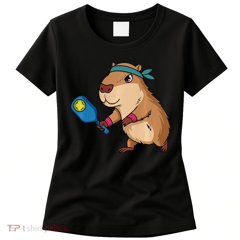 Capybara Funny Pickleball Capybara Pickle Ball Women Womens T-Shirt