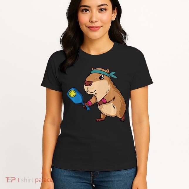 Capybara Funny Pickleball Capybara Pickle Ball Women Womens T-Shirt