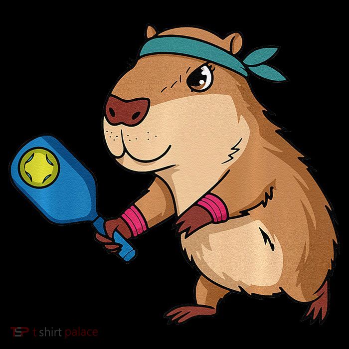 Capybara Funny Pickleball Capybara Pickle Ball Women Womens T-Shirt
